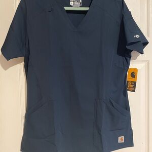 Carhartt Dark Blue V-Neck Scrub Top